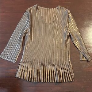 Metallic Pleated Women's Top